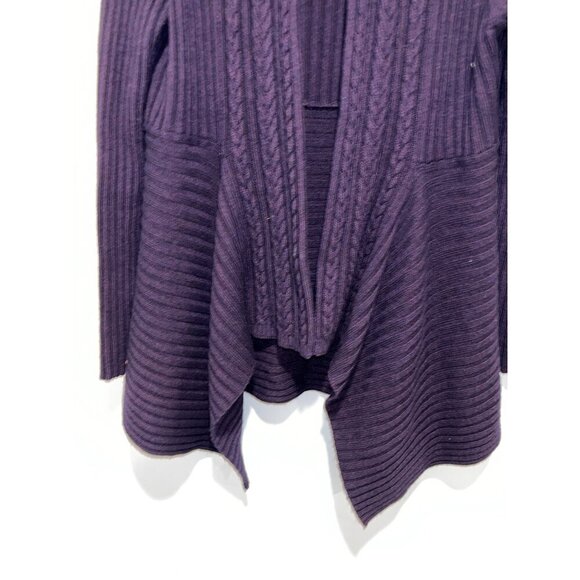Autumn Cashmere Purple Chashmere Blend Open Front Cardigan Women’s Size M - Picture 3 of 9